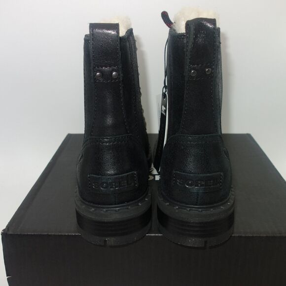 NEW Sorel Lennox Lace Cozy Boots Waterproof Shearling Lug Women's 5 Black - Picture 5 of 13